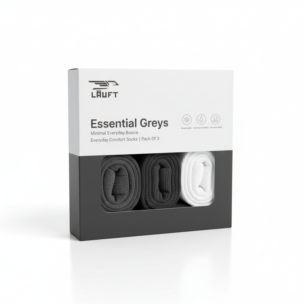 essential greys – bamboo collar, cotton crew dark grey with high ankle sports white (pack of 3) essential greys – bamboo collar, cotton crew dark grey with high ankle sports white (pack of 3)